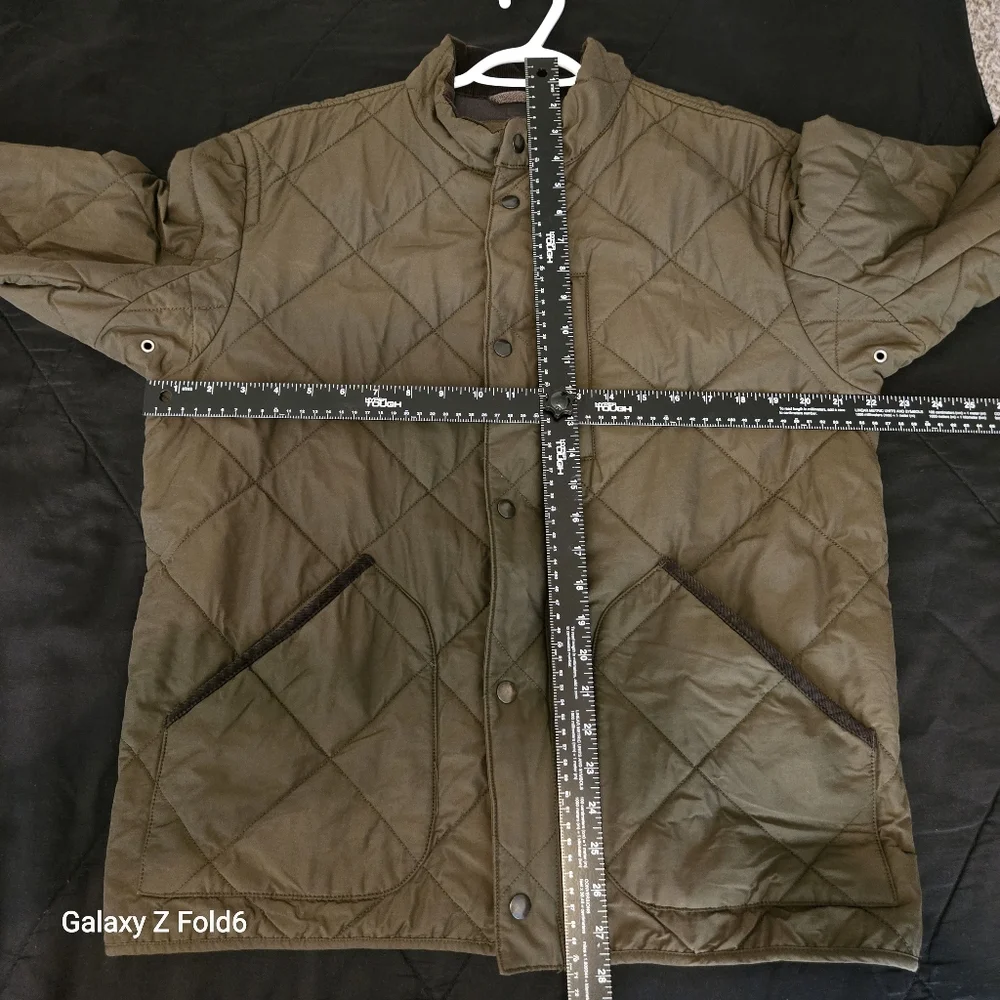 J.Crew Sussex Quilted Jacket with PrimaLoft Size L Olive Green Zipper Damage‎ +
